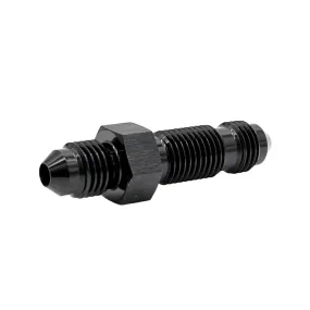 -6AN Straight Male AN Flare Bulkhead Adapter, Black Hard Anodized Aluminum