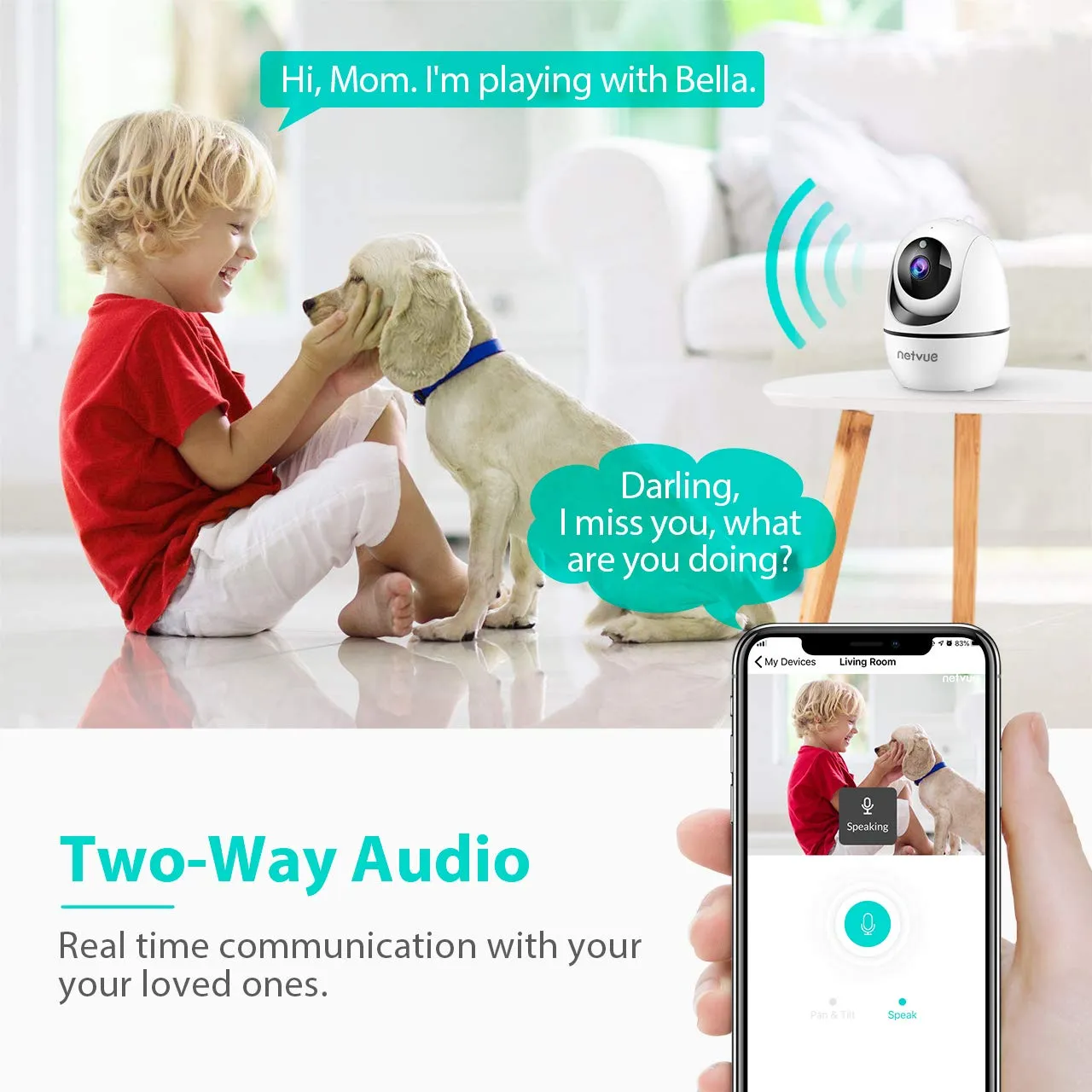 1080P Pet Camera with 2-Way Audio