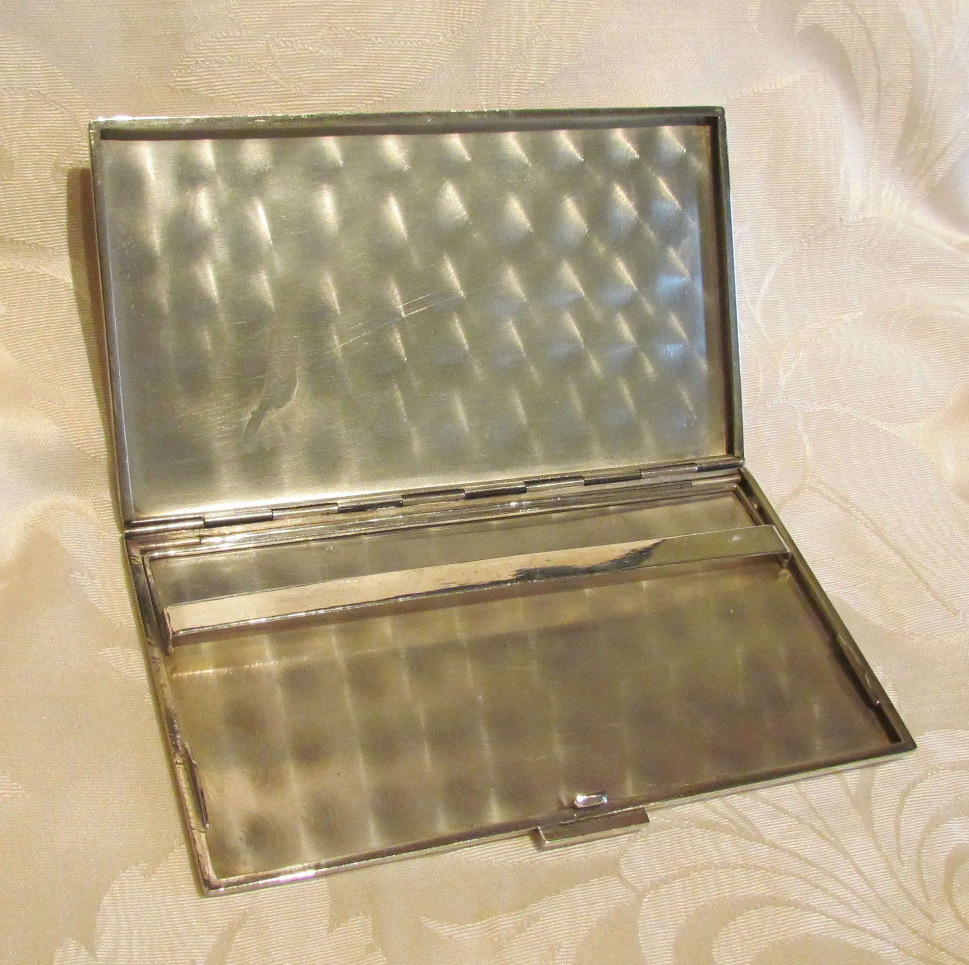 1930s Sterling Silver Cigarette Case Italy Business Card Credit Card Holder Italian Scene