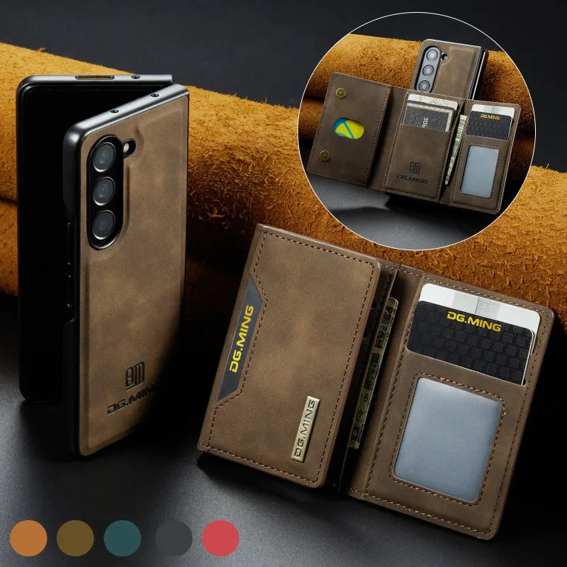 2in1 Vintage Leather Magnetic Wallet Case for Samsung Galaxy Z Fold5 4