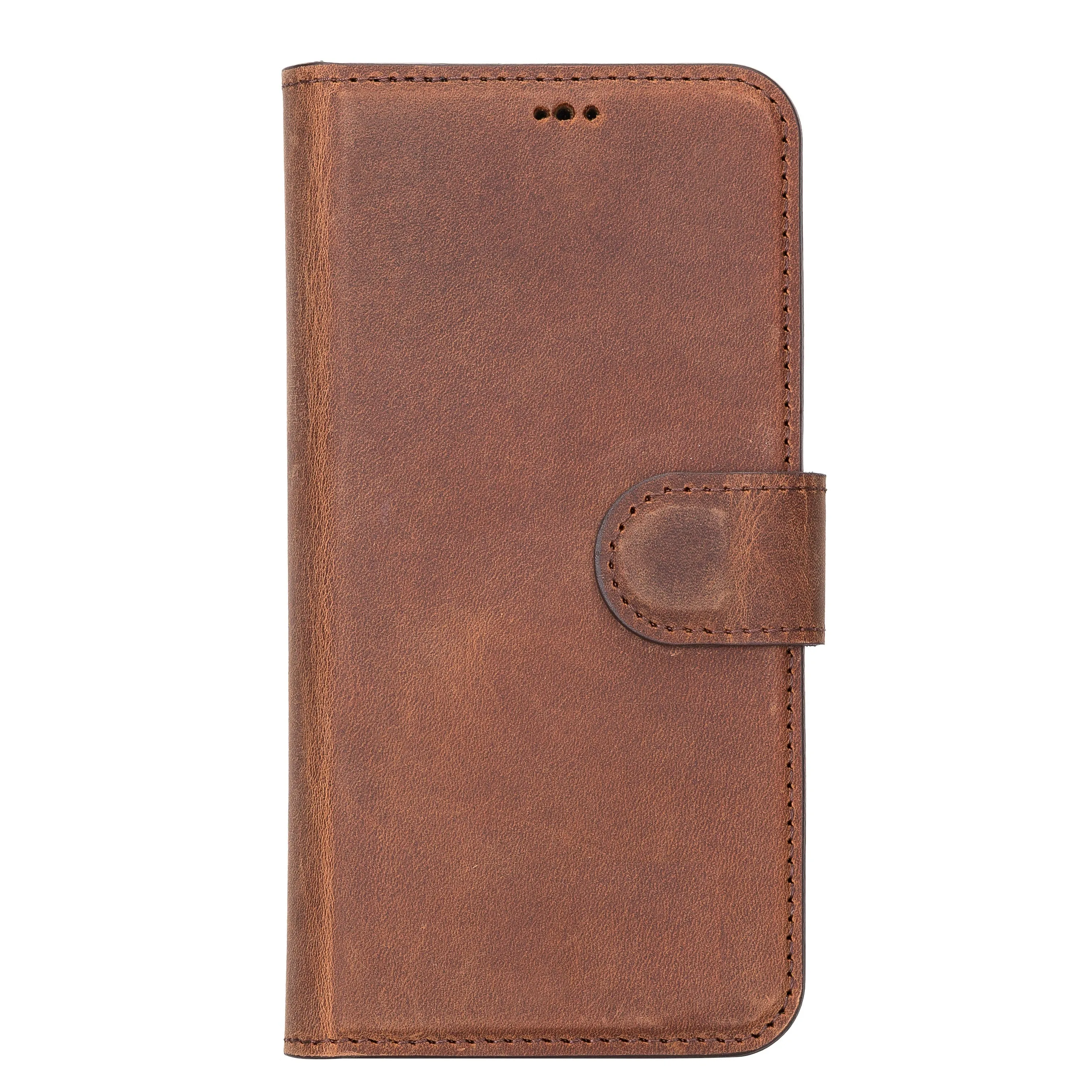 Antic Brown Leather iPhone 13 Mini Wallet Case