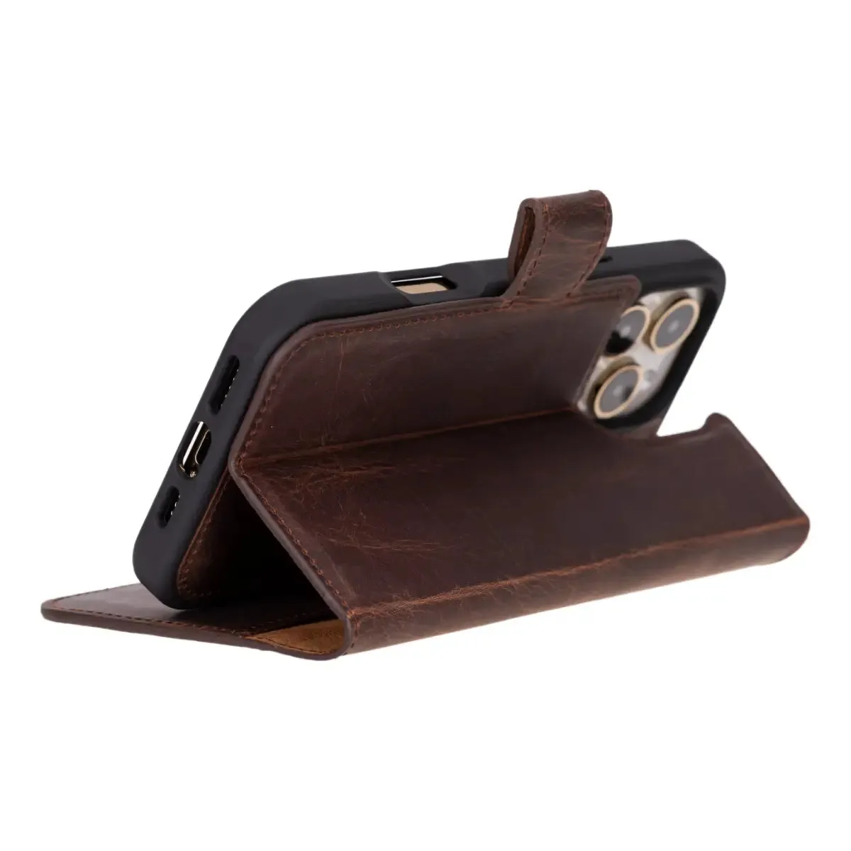 Antic Brown Leather (Regular) iPhone 16 Wallet Case