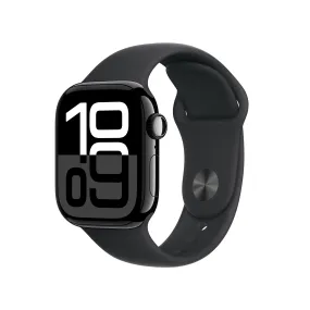 Apple Watch Series 10 GPS 42mm Jet Black Aluminum Case with Black Sport Band - S/M