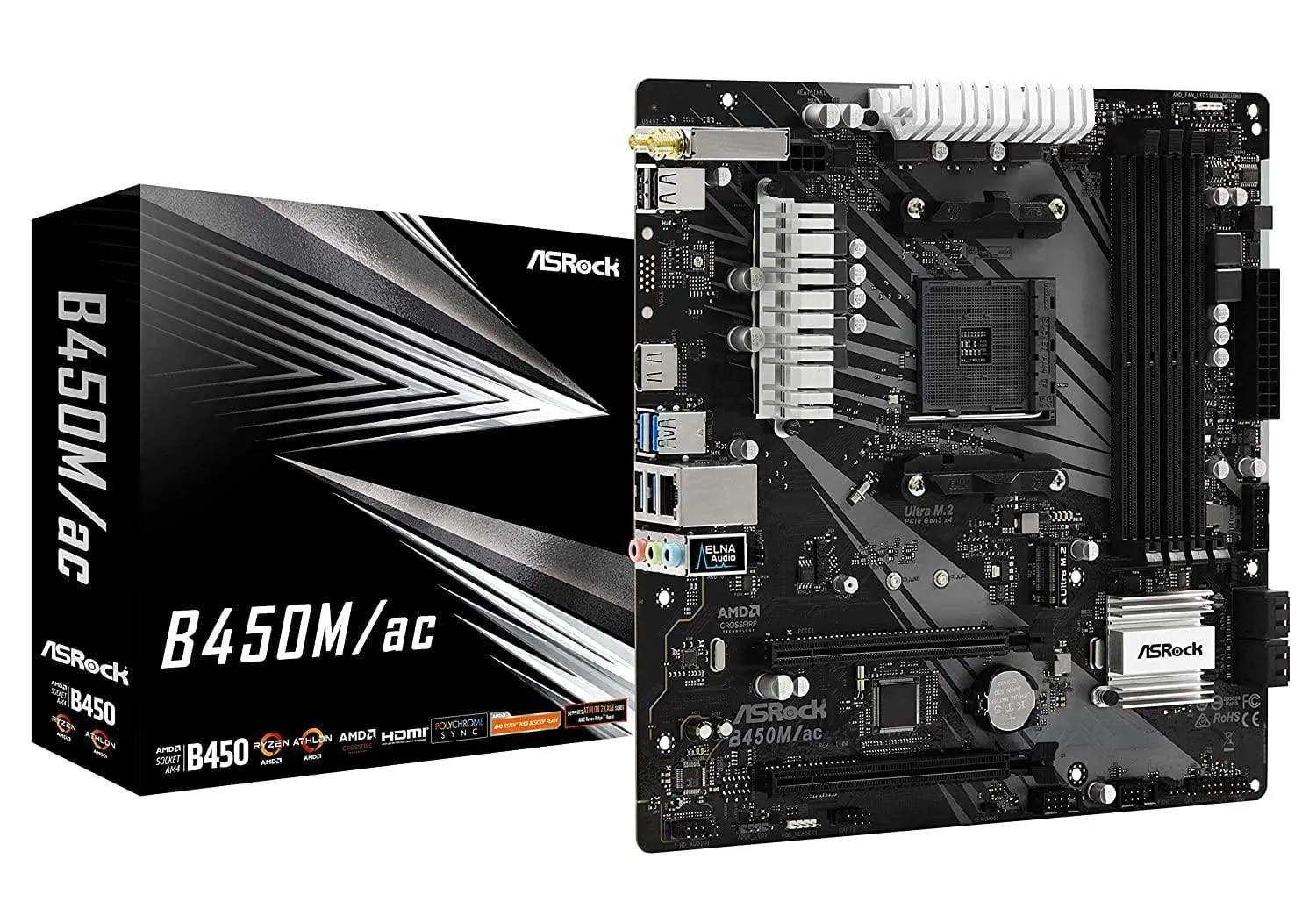 ASRock B450M/ac (Wi-Fi) Motherboard