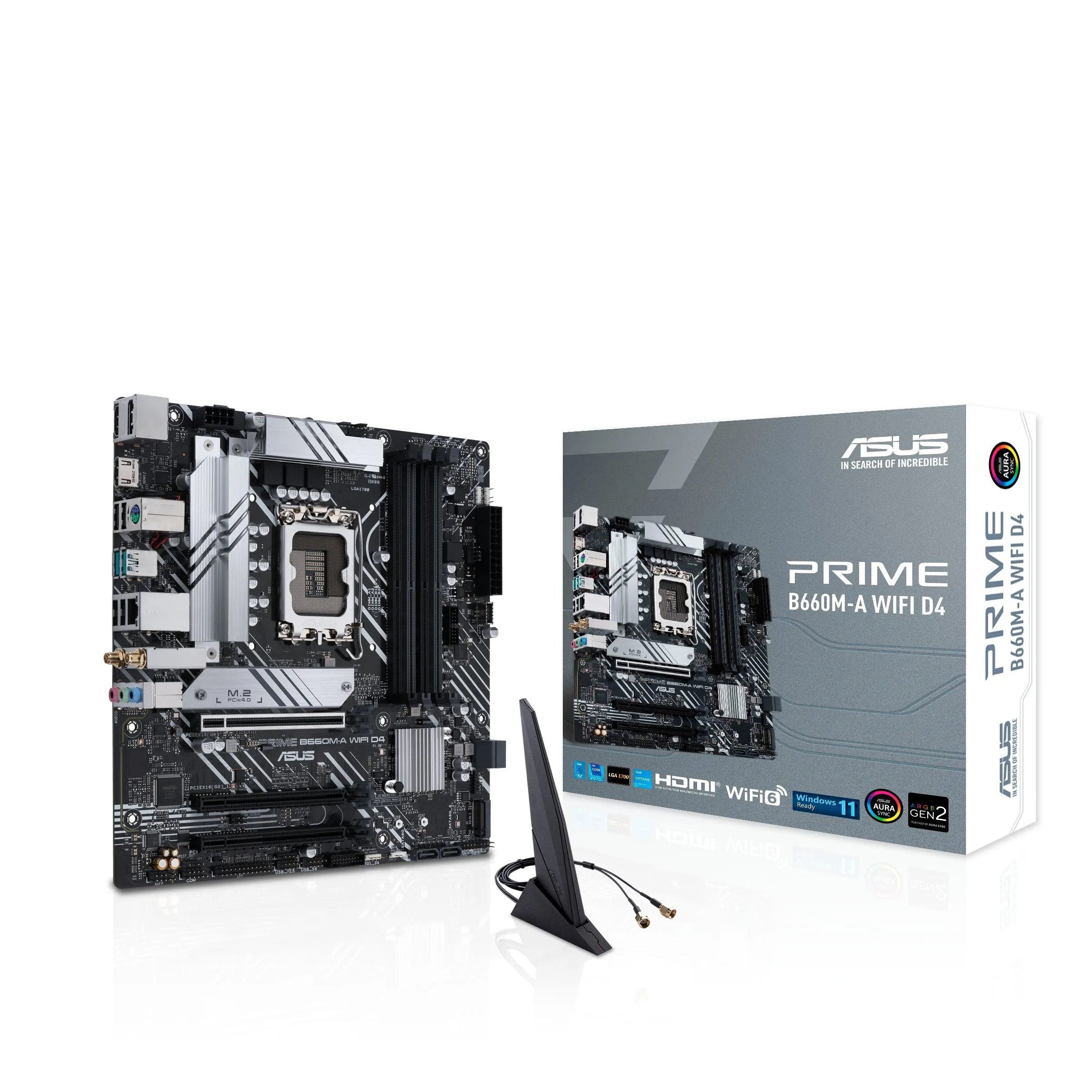 Asus Prime B660m-A Wifi D4 - Motherboard - Micro Atx - Lga1700 Socket - B660 Chipset - Usb 3.2 Gen 1, Usb 3.2 Gen 2, Usb