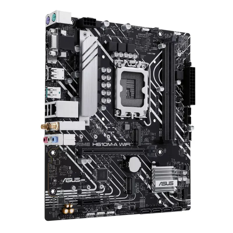 Asus Prime H610m-A Wifi - Motherboard - Micro Atx - Lga1700 Socket - H610 Chipset - Usb 3.2 Gen 2, Usb 3.2 Gen 1 - Gigab