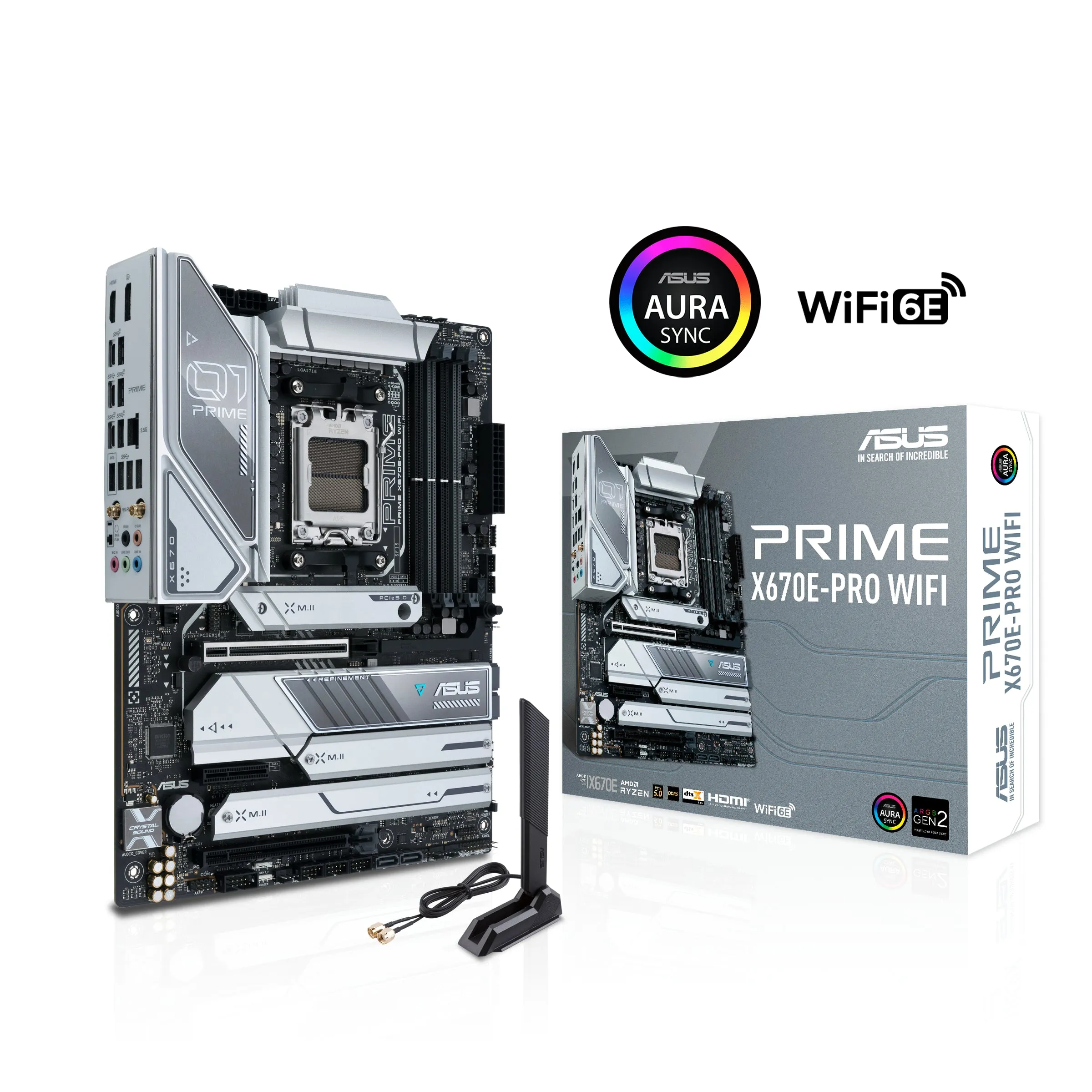 Asus Prime X670e-Pro Wifi - Motherboard - Atx - Socket Am5 - Amd X670e Chipset - Usb-C 3.2 Gen 2X2, Usb-C 3.2 Gen2, Usb