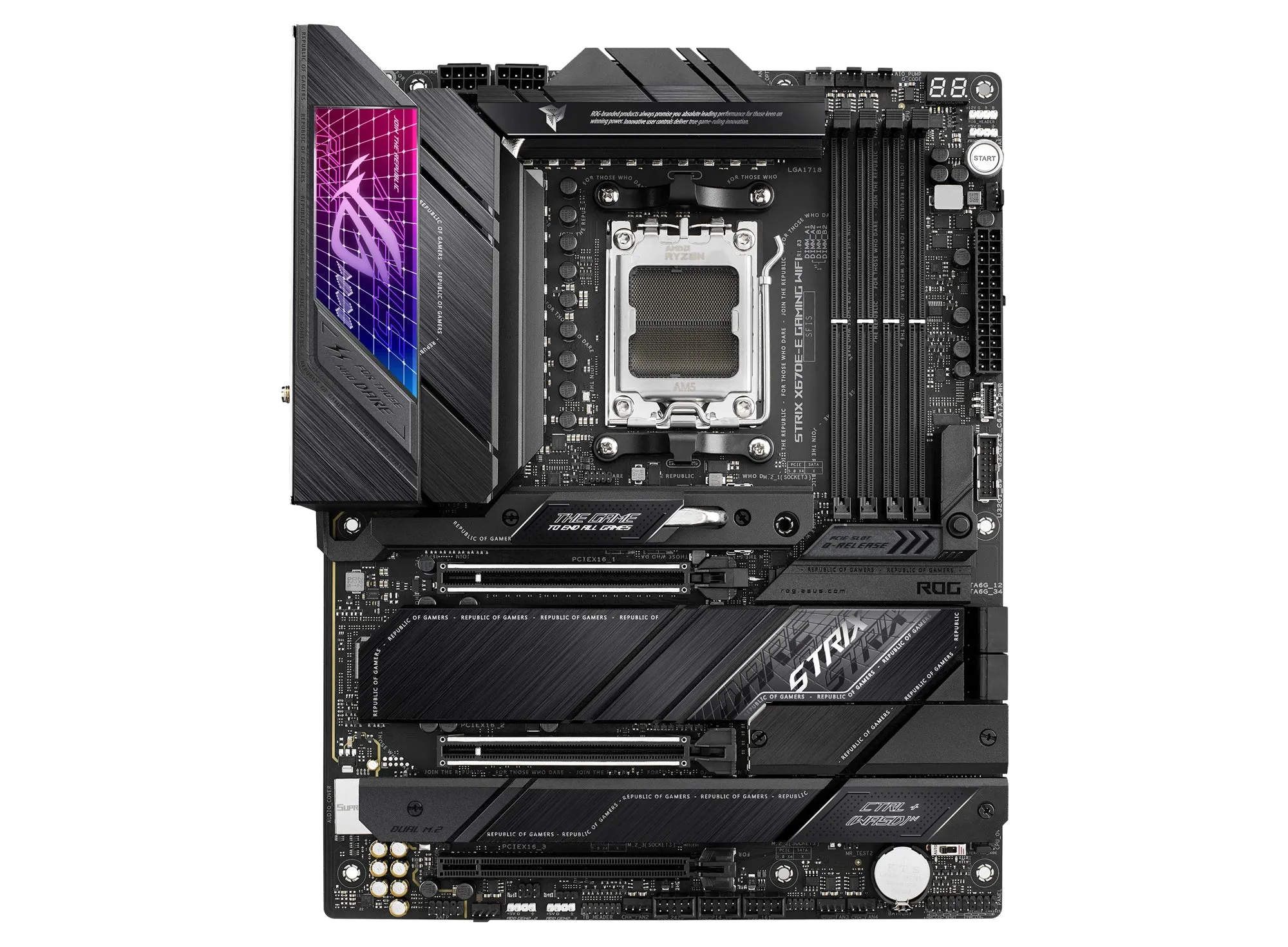 Asus Rog Strix X670e-E Gaming Wifi - Motherboard - Atx - Socket Am5 - Amd X670e Chipset - Usb-C 3.2 Gen 2X2, Usb 3.2 Gen