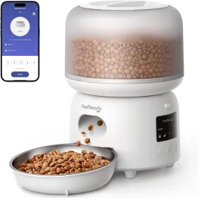 Automatic Pet Feeder,  3L Wifi Food Dispenser for Cats and Dogs with 304 Stainless Steel Feeding Bowl, up to 36 Portions 10 Meals per Day, App Control/2.4G Wifi Spport