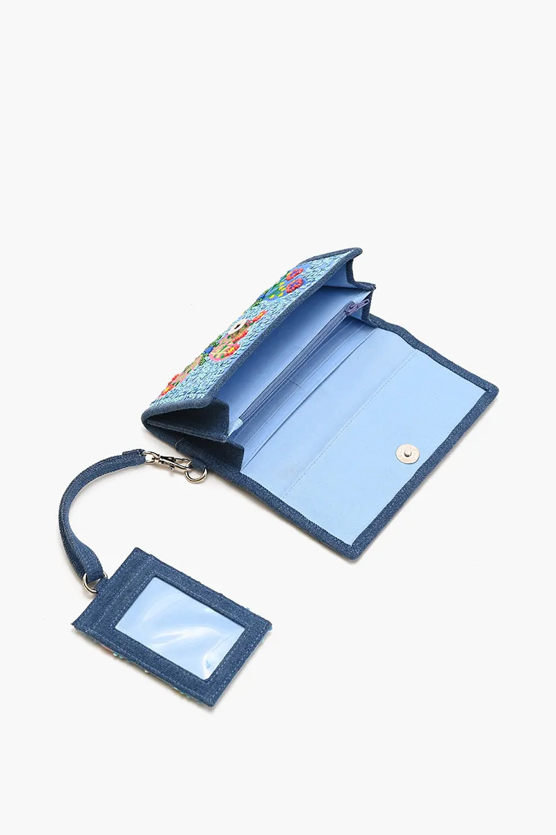 Azure Butterfly Ballet Wallet with Card Holder