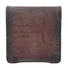 Berluti Calligraphy KHAYA Leather Coin Case Wine Red