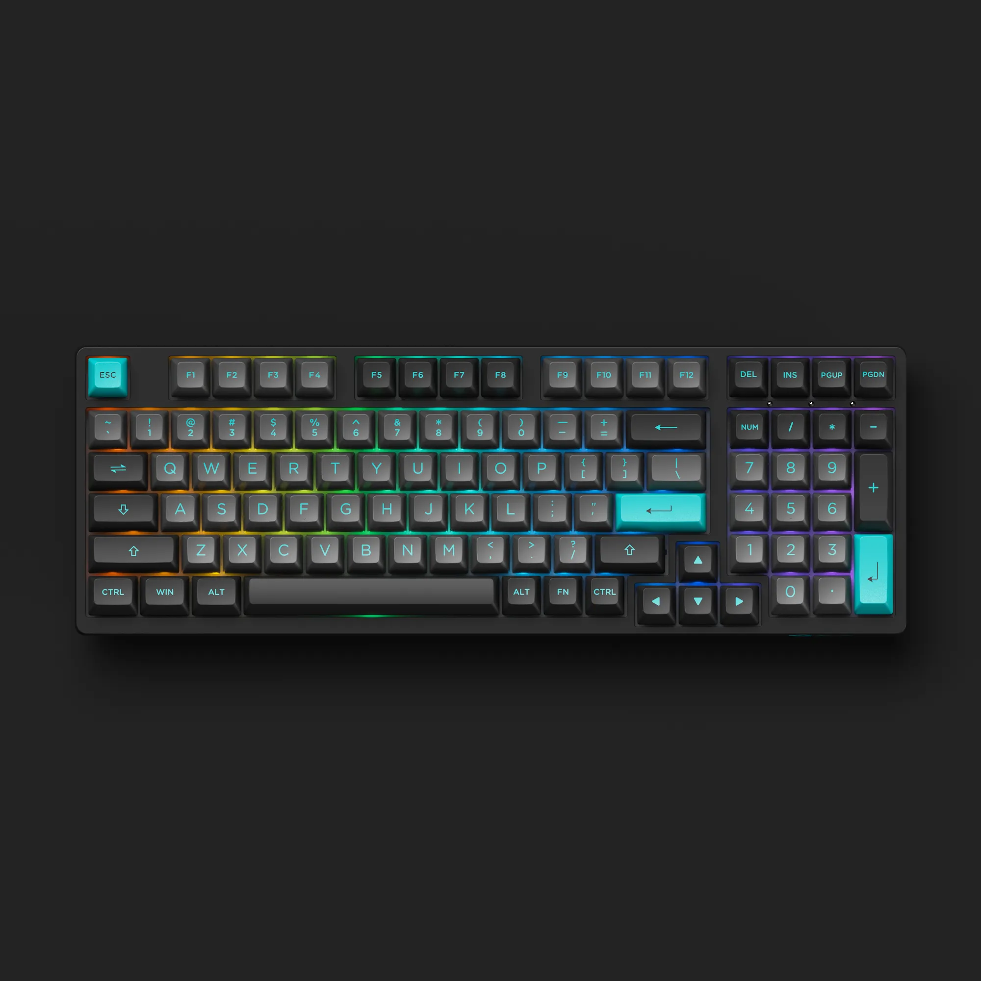 Black & Cyan Keycap Set(197-Key)