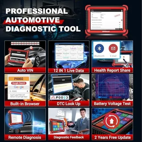 Bluetooth Scanner, Bidirectional Tool with ECU Coding, 31  Resets, FCA AutoAuth, Crankshaft Relearn & Active Test for All Systems