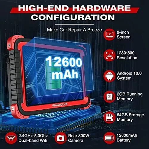 Bluetooth Scanner, Bidirectional Tool with ECU Coding, 31  Resets, FCA AutoAuth, Crankshaft Relearn & Active Test for All Systems