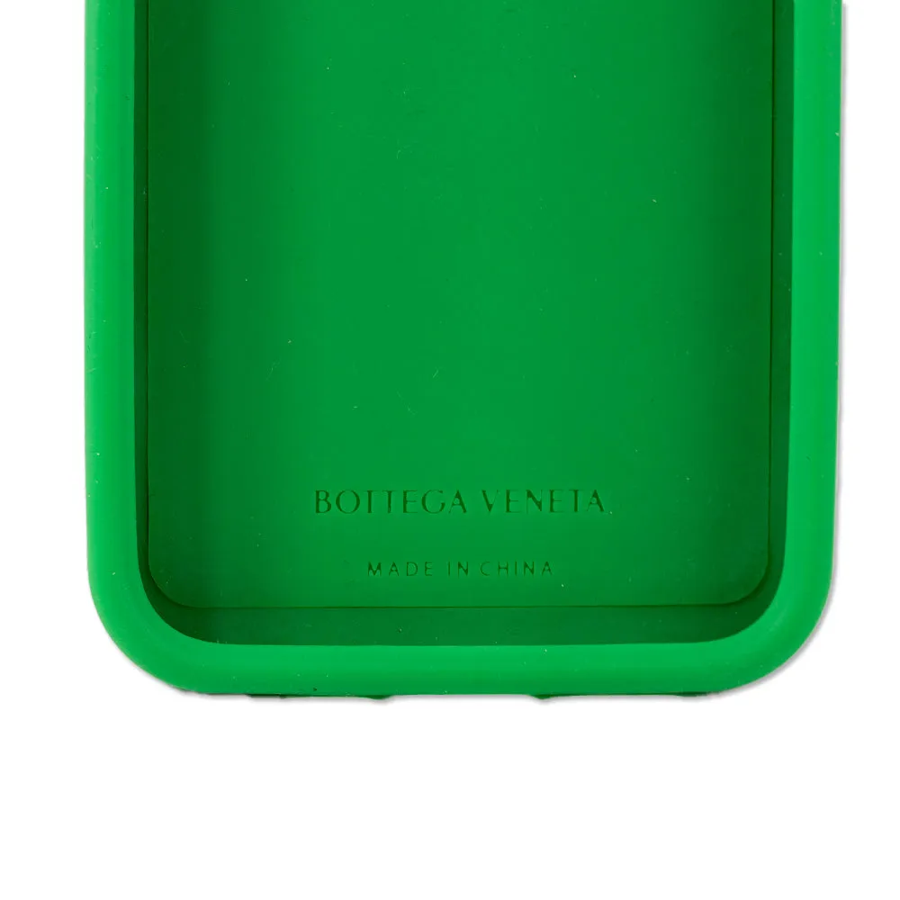 Bottega Veneta Green Rubber Intrecciato Weave iPhone 13 Pro Wallet Case