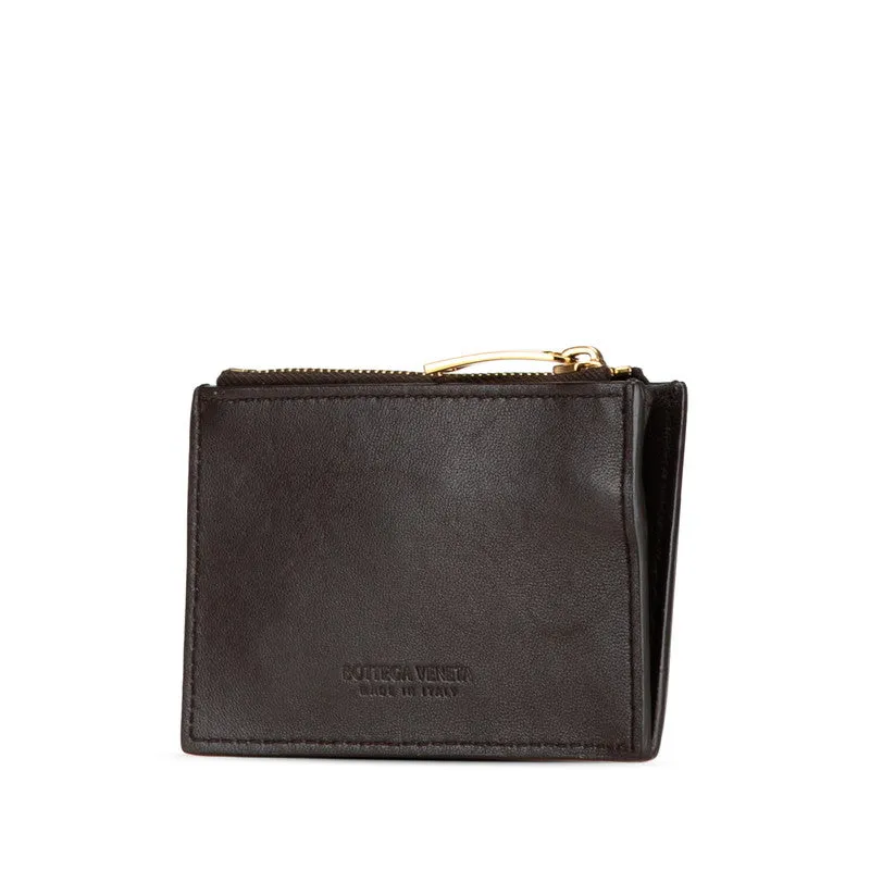 Bottega Veneta Leather Coin Case Brown