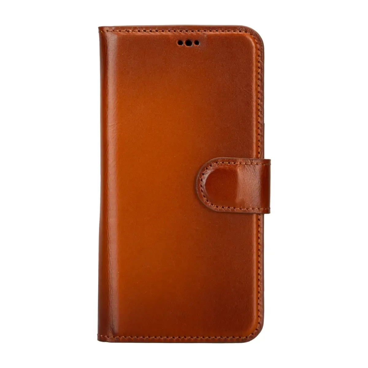 Burnished Brown Leather iPhone 15 Plus Wallet Case