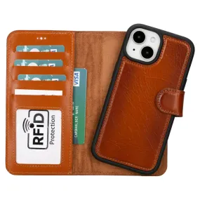 Burnished Brown Leather iPhone 15 Plus Wallet Case