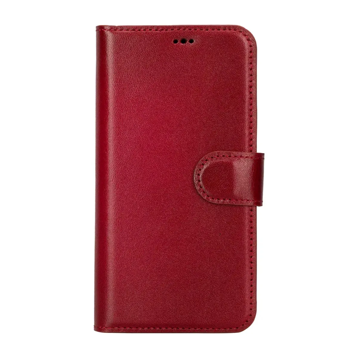 Burnished Red Leather iPhone 15 Pro Wallet Case