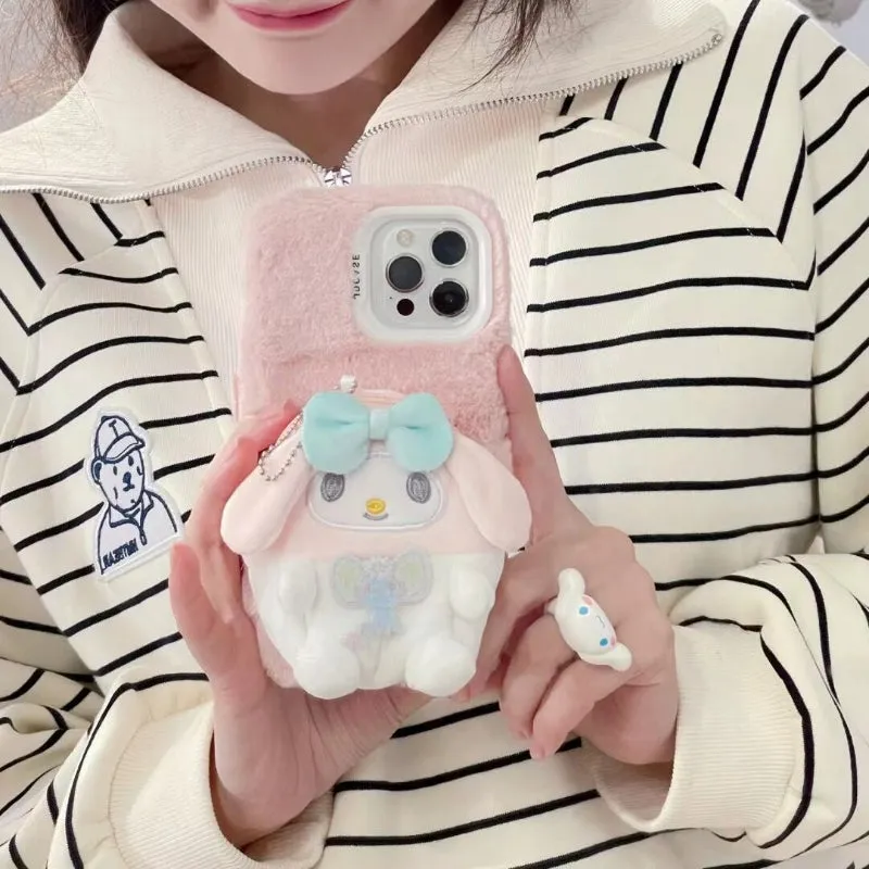 Cartoon Plush Wallet Phone Case KI498