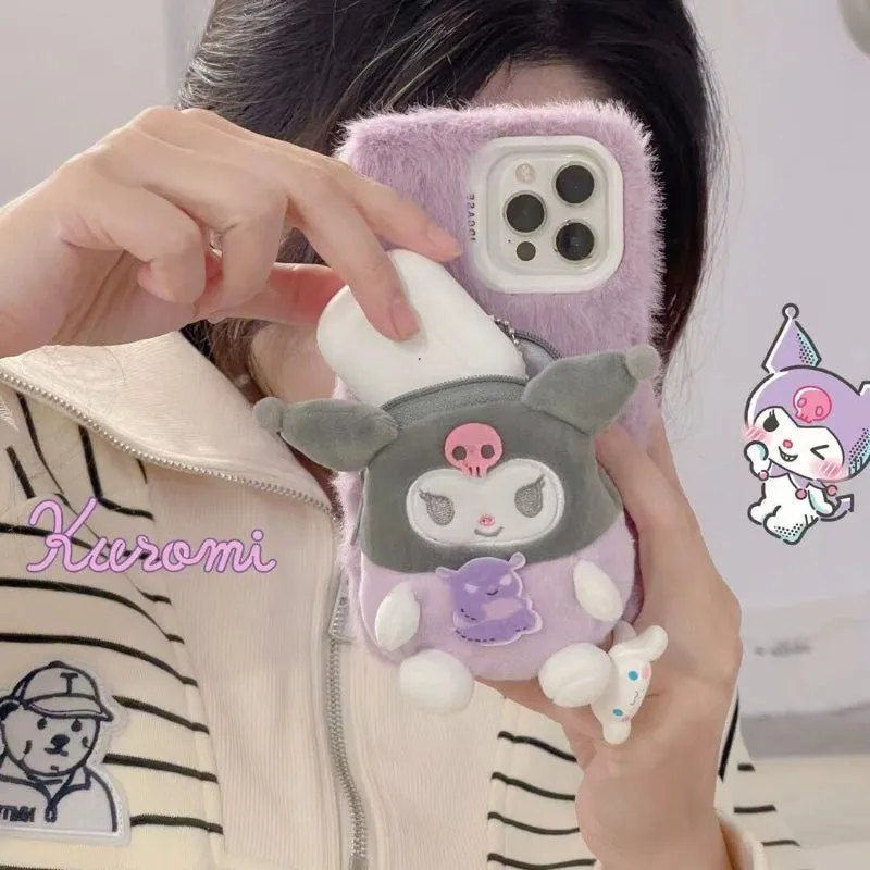 Cartoon Plush Wallet Phone Case KI498