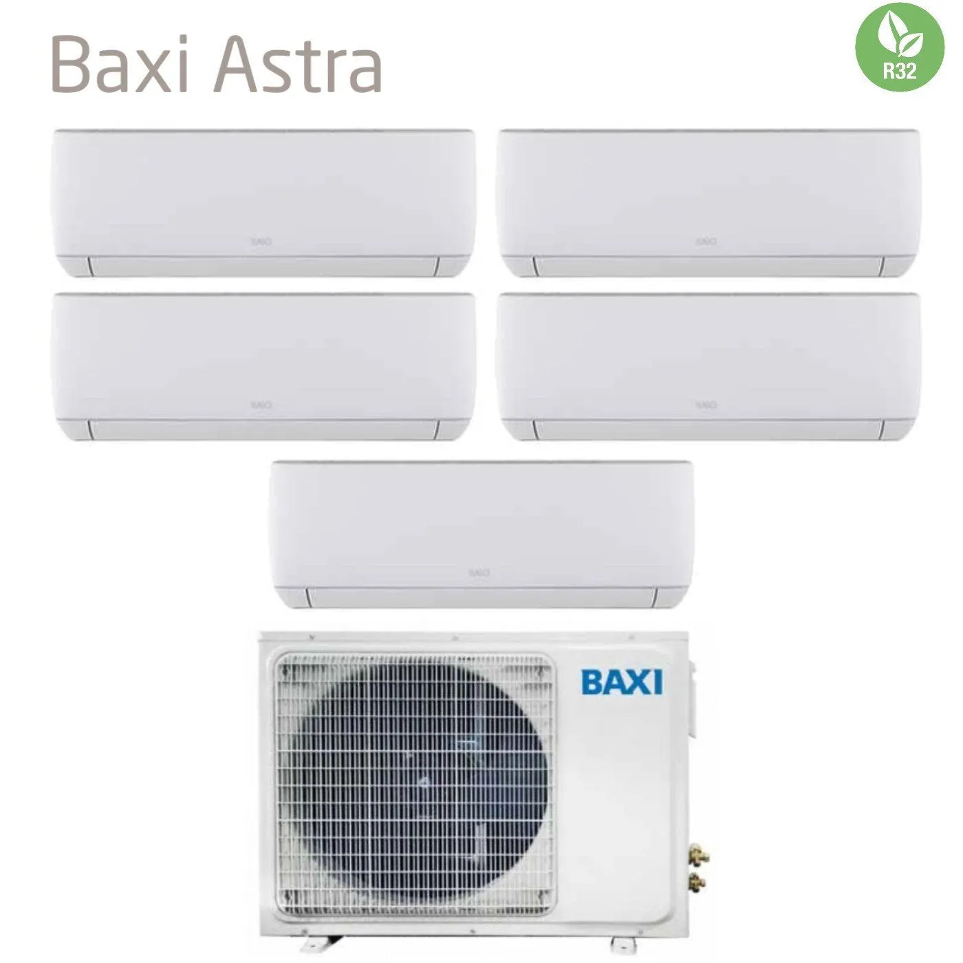 Climatizzatore Condizionatore Baxi Penta Split Inverter Serie Astra 7 7 12 12 18 con LSGT125-5M R-32 Wi-Fi Optional 7000 7000 12000 12000 18000 - Novità