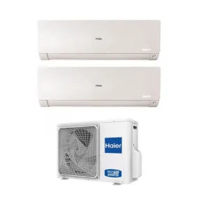 Climatizzatore Condizionatore Haier Dual Split Inverter serie FLEXIS PLUS WHITE 12 12 con 2U50S2SM1FA R-32 Wi-Fi Integrato Colore Bianco 12000 12000