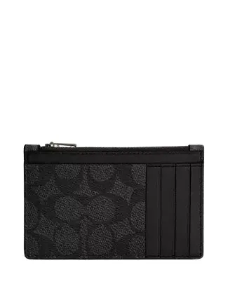 Coach Zip Card Case In Signature