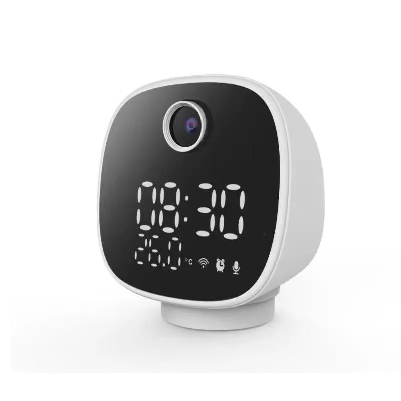 CRONY IPC180 500W WIFI Camera Clock Hight light Temperature TUYA Wifi Temperature Alarm Baby Monitor with Night Lamp Clock