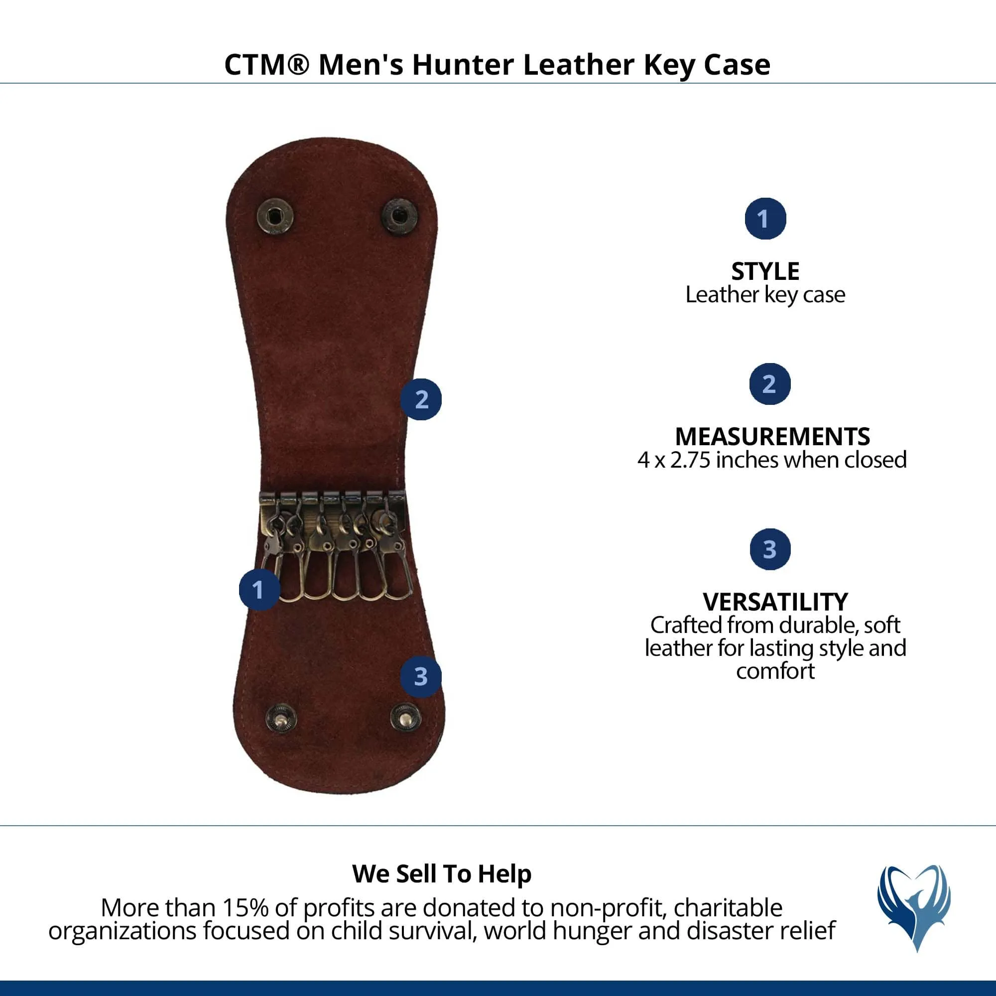 CTM® Men's Hunter Leather Key Case