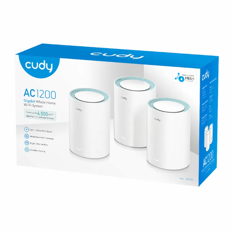 Cudy Ac1200 Wi-Fi Mesh Kit 3 Pack With Gigabit