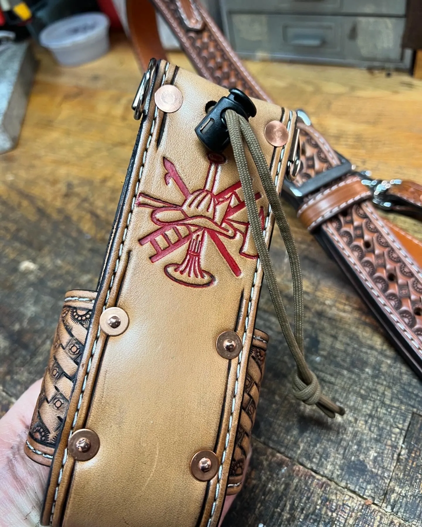 Custom Tooled Premium Radio Strap Set