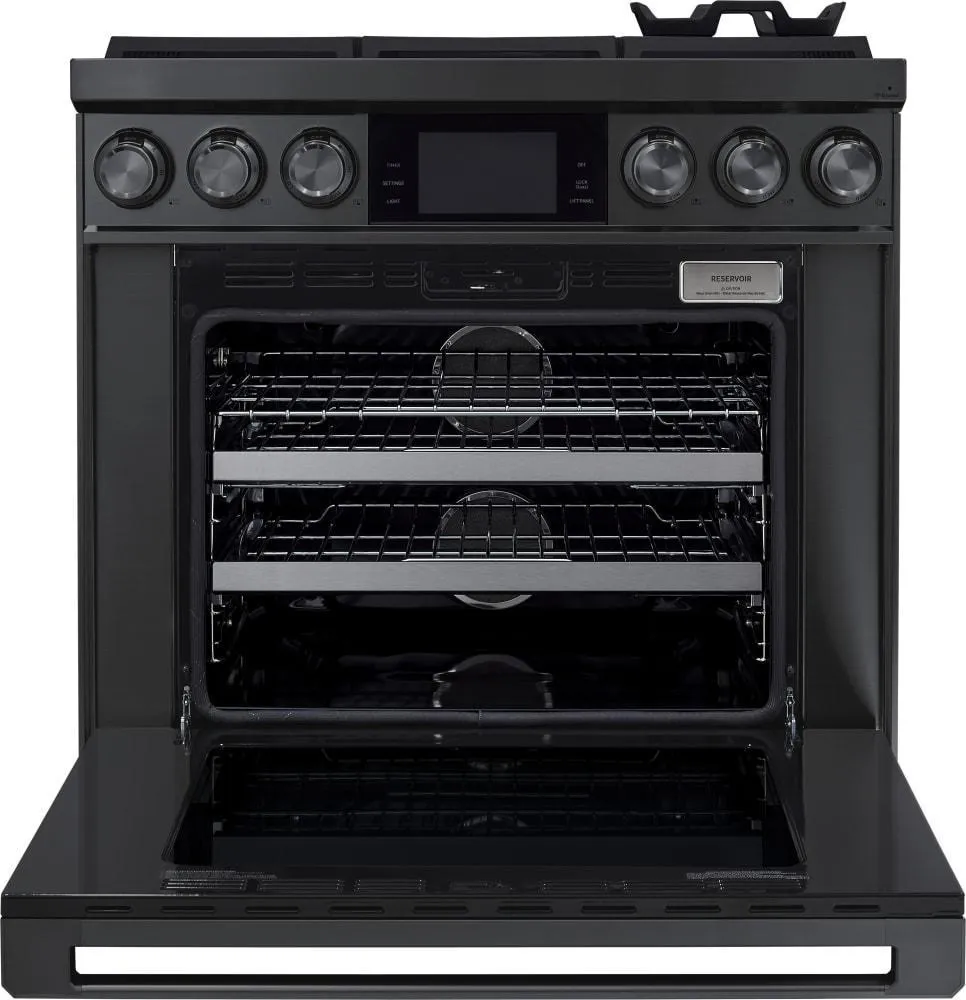 Dacor - 4.8 cu. ft  Dual Fuel Liquid Propane Range in Black Stainless - DOP36M86DPM