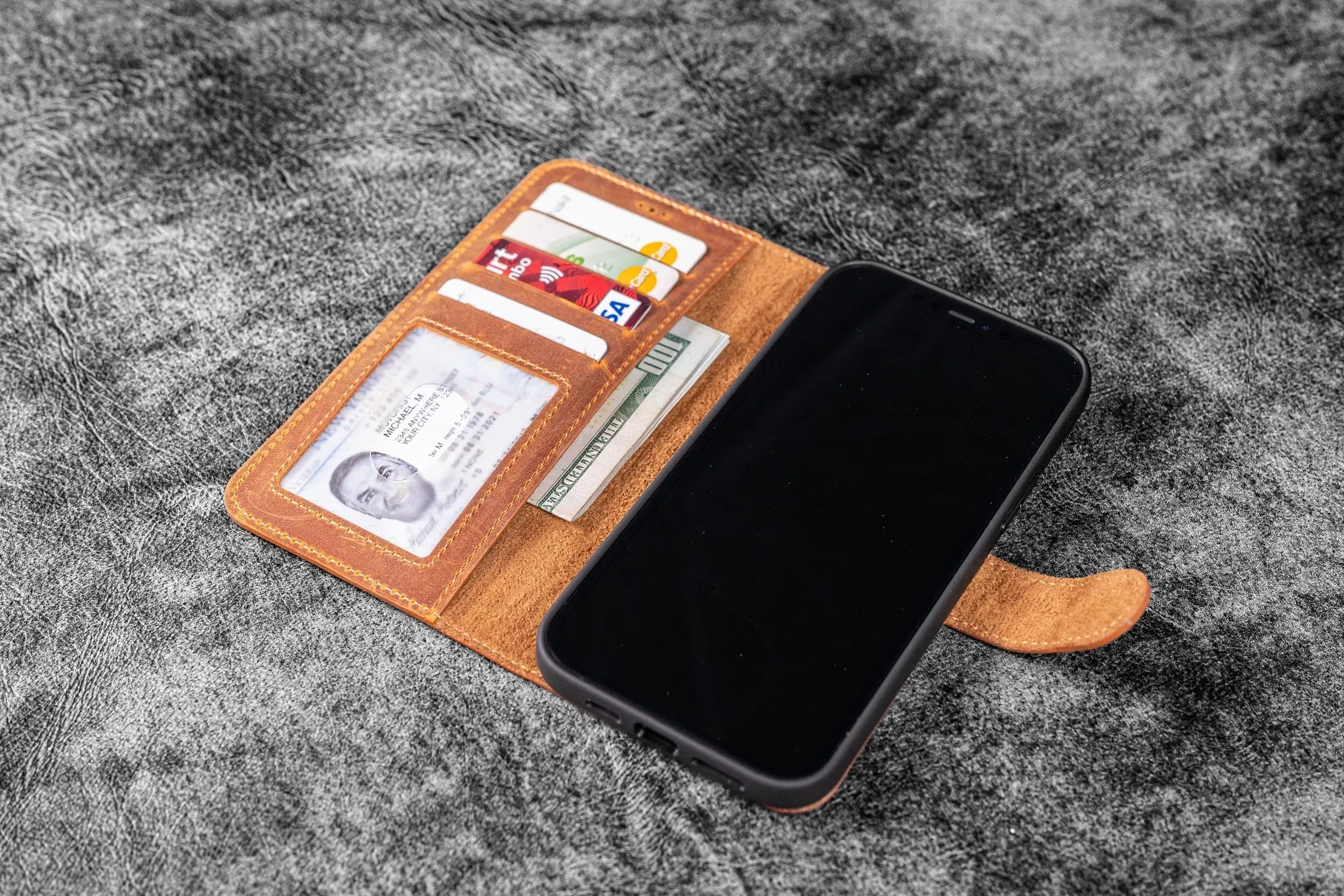 Detachable iPhone 12 Mini Leather Wallet Case