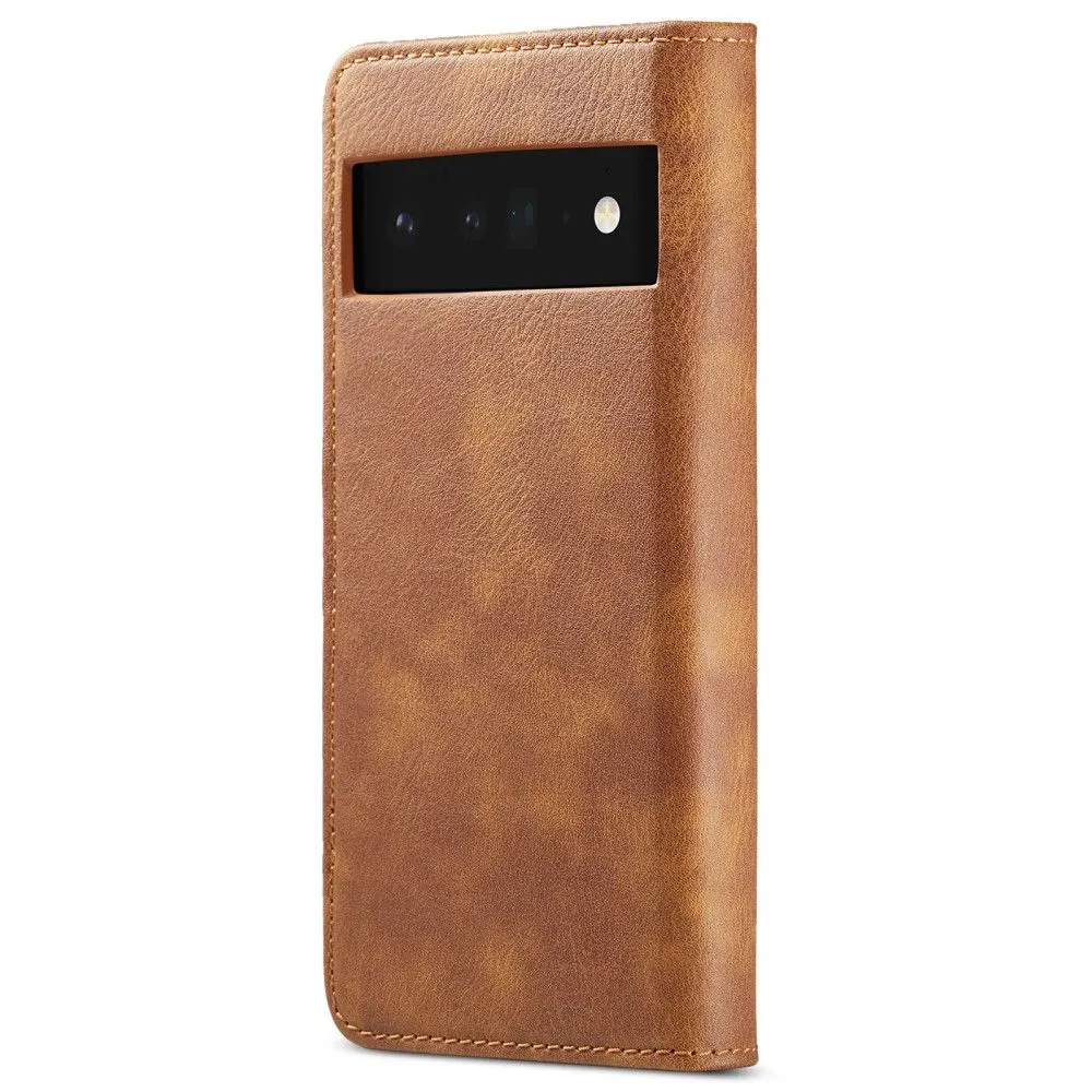 DG.MING Google Pixel 6 Pro 2-in-1 Wallet Case - Brown