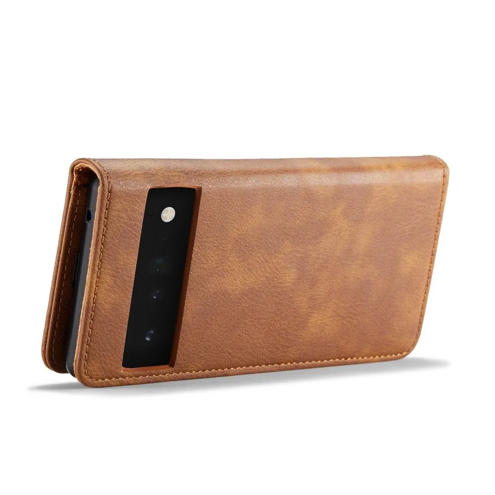 DG.MING Google Pixel 6 Pro 2-in-1 Wallet Case - Brown