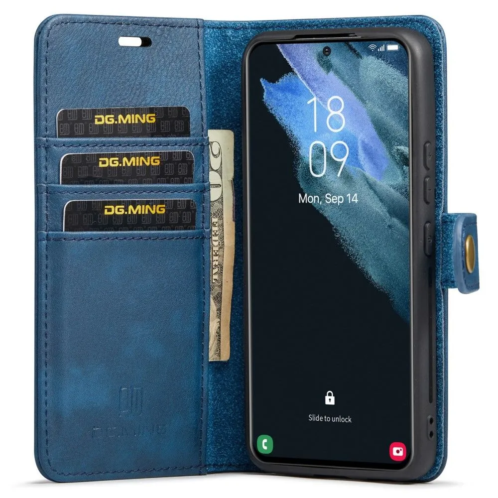 DG.MING Samsung Galaxy S22 2-in-1 Wallet Case - Blue