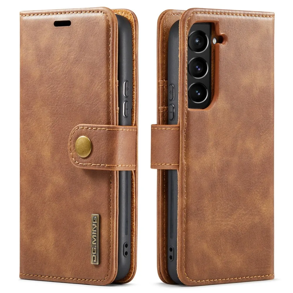 DG.MING Samsung Galaxy S22 2-in-1 Wallet Case - Brown