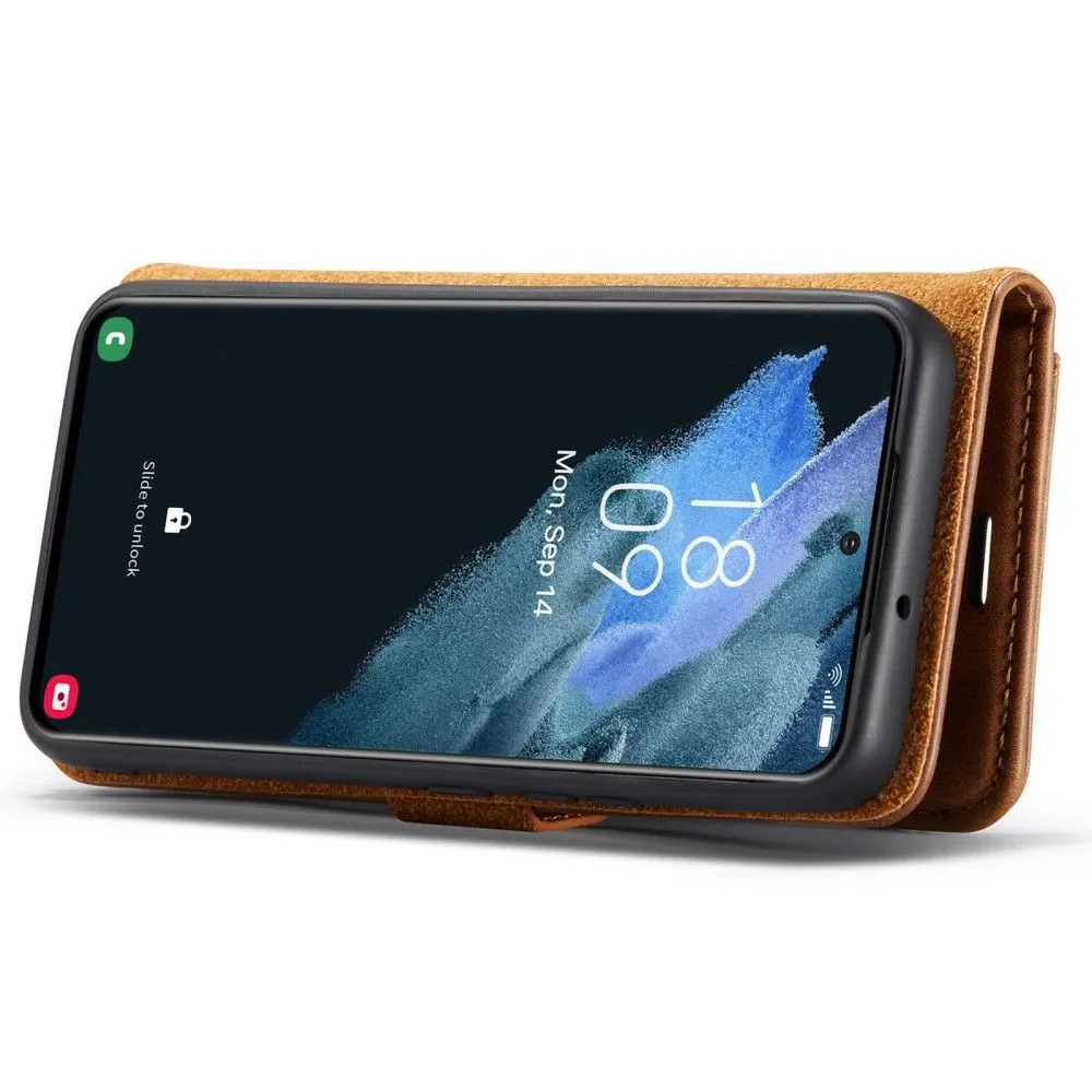 DG.MING Samsung Galaxy S22 2-in-1 Wallet Case - Brown