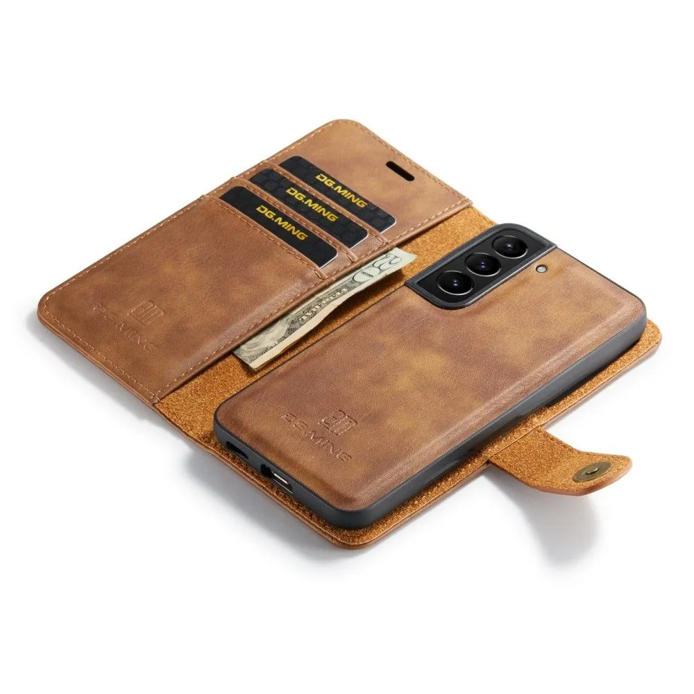 DG.MING Samsung Galaxy S22 2-in-1 Wallet Case - Brown