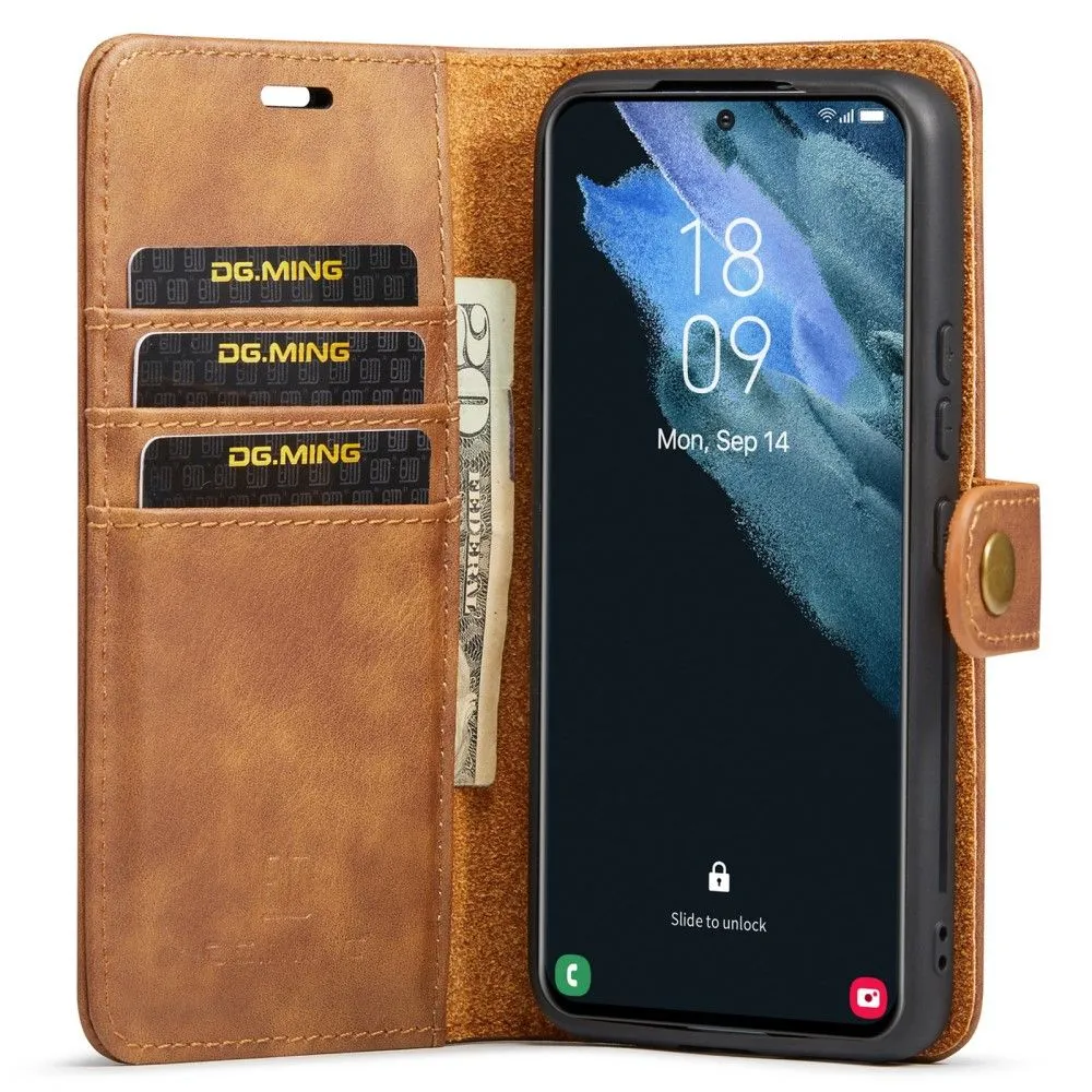 DG.MING Samsung Galaxy S22 2-in-1 Wallet Case - Brown