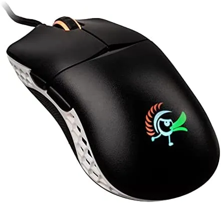 DUCKY FEATHER HAUNO BLUE SWITCHES LIGHTWEIGHT RGB GAMING MOUSE -BLACK & WHITE