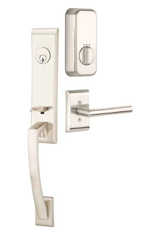 Emtek Single Cylinder Apollo Handleset EMPowered Motorized Smart Lock Upgrade With Belmont Knob