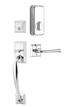 Emtek Single Cylinder Franklin Handleset EMPowered Motorized Smart Lock Upgrade With Coventry Lever