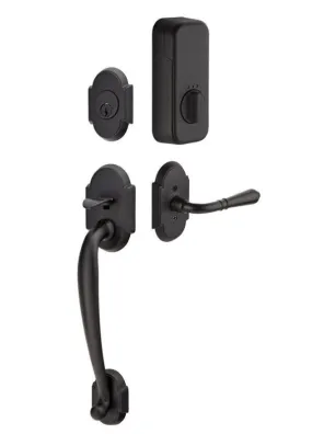 Emtek Single Cylinder Nashville Handleset EMPowered Motorized Smart Lock Upgrade With Hercules Lever