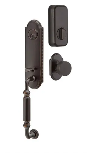 Emtek Single Cylinder Orleans Handleset EMPowered Motorized Smart Lock Upgrade With Elan Lever