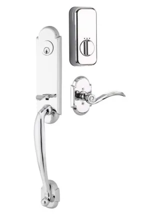 Emtek Single Cylinder Richmond Handleset EMPowered Motorized Smart Lock Upgrade With Select T-Bar Hammered Lever