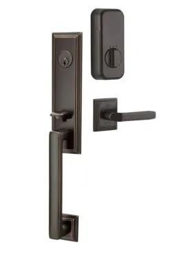 Emtek Single Cylinder Wilshire Handleset EMPowered Motorized Smart Lock Upgrade With Arts & Crafts Lever