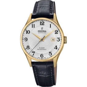 Festina Swiss Made Leather Analog Mens Watch I Model F20010/1 Quartz Movement