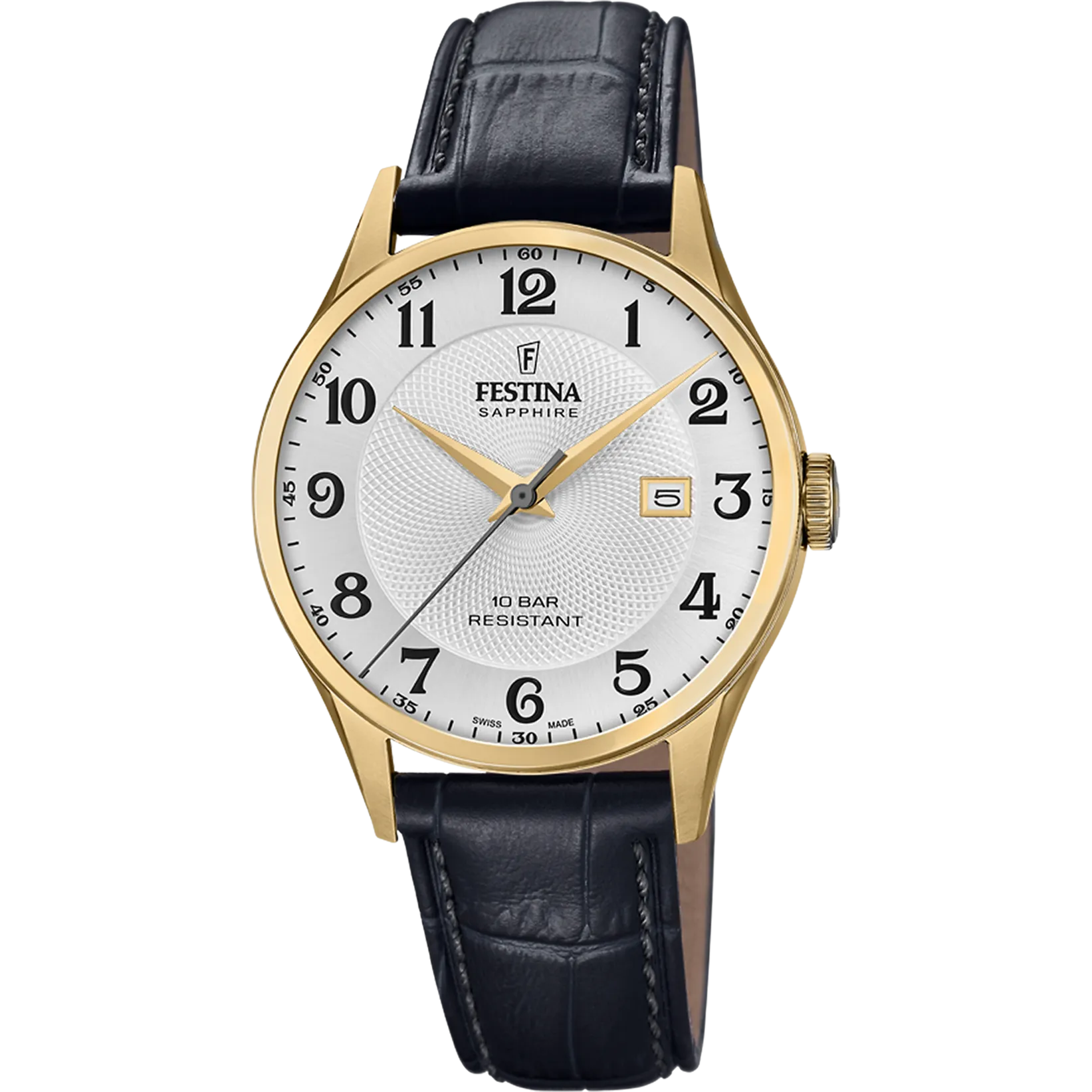 Festina Swiss Made Leather Analog Mens Watch I Model F20010/1 Quartz Movement